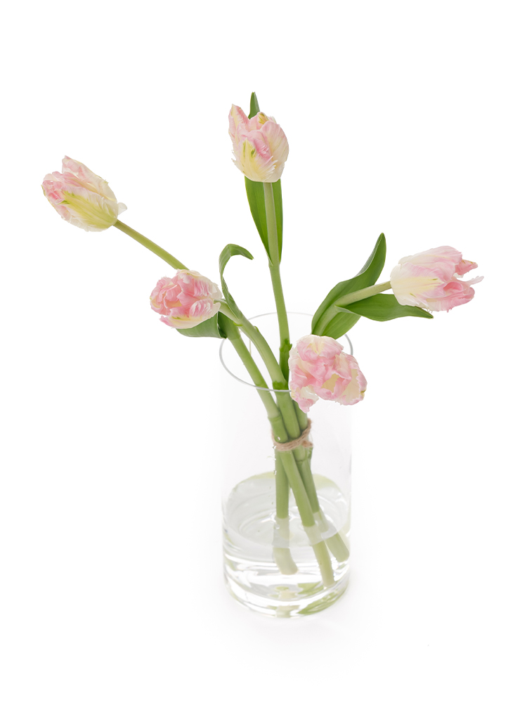 Amazon｜VaryFloral レッドチューリップ造花 20個 (花瓶付き) PU