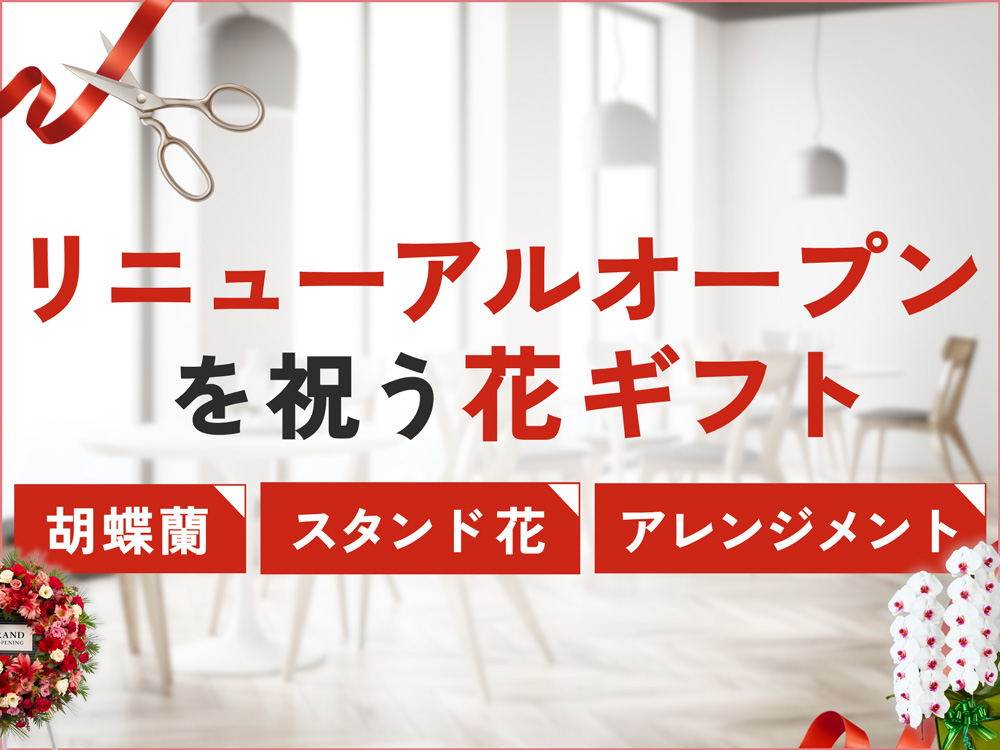 リニューアルオープンをお祝いする花ギフト選び｜胡蝶蘭が定番人気！