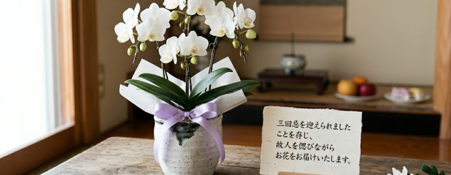 三回忌の花の届け方とメッセージカードの書き方