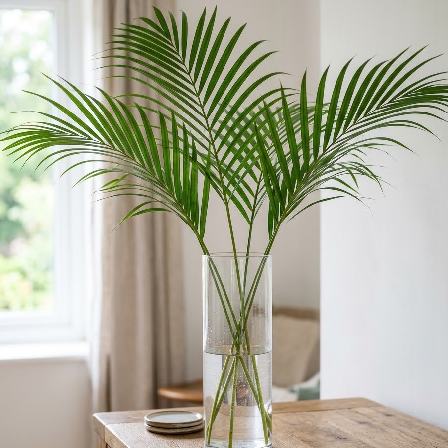 アレカヤシだけで生けて観葉植物風に