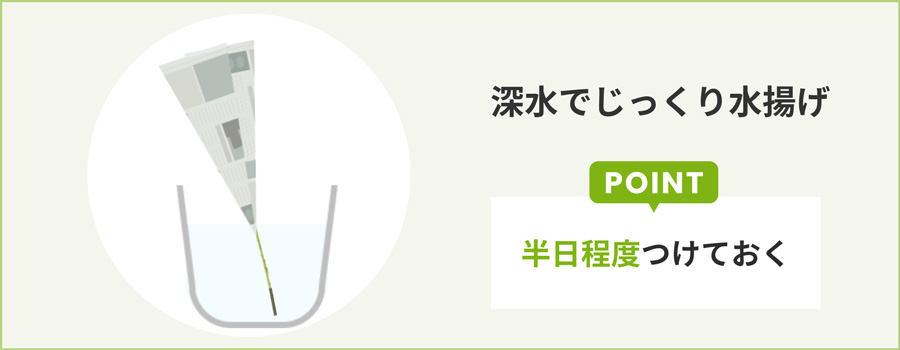 深水に半日程度つけておく