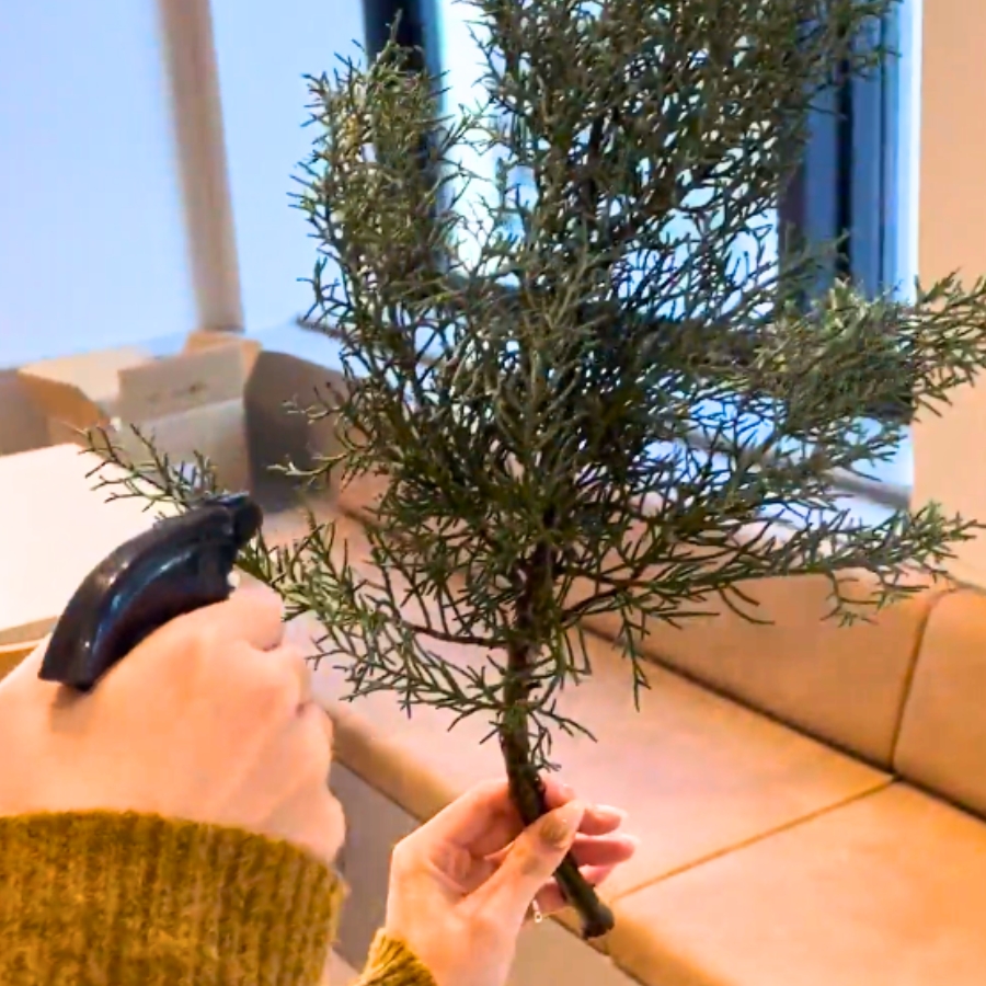 霧吹きで保湿する