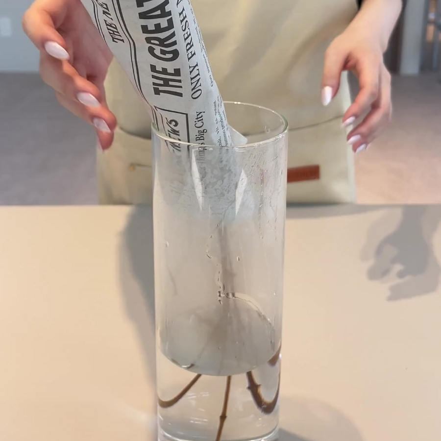 80℃程度のお湯に約30秒つける