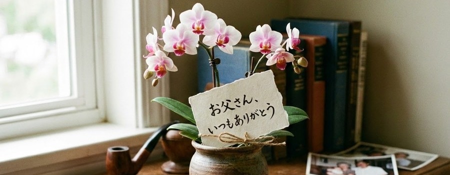 父の日に感謝を伝える！胡蝶蘭に添えるメッセージカード文例