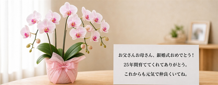 銀婚式の花ギフトに添えるメッセージ｜実際に使える文例を紹介