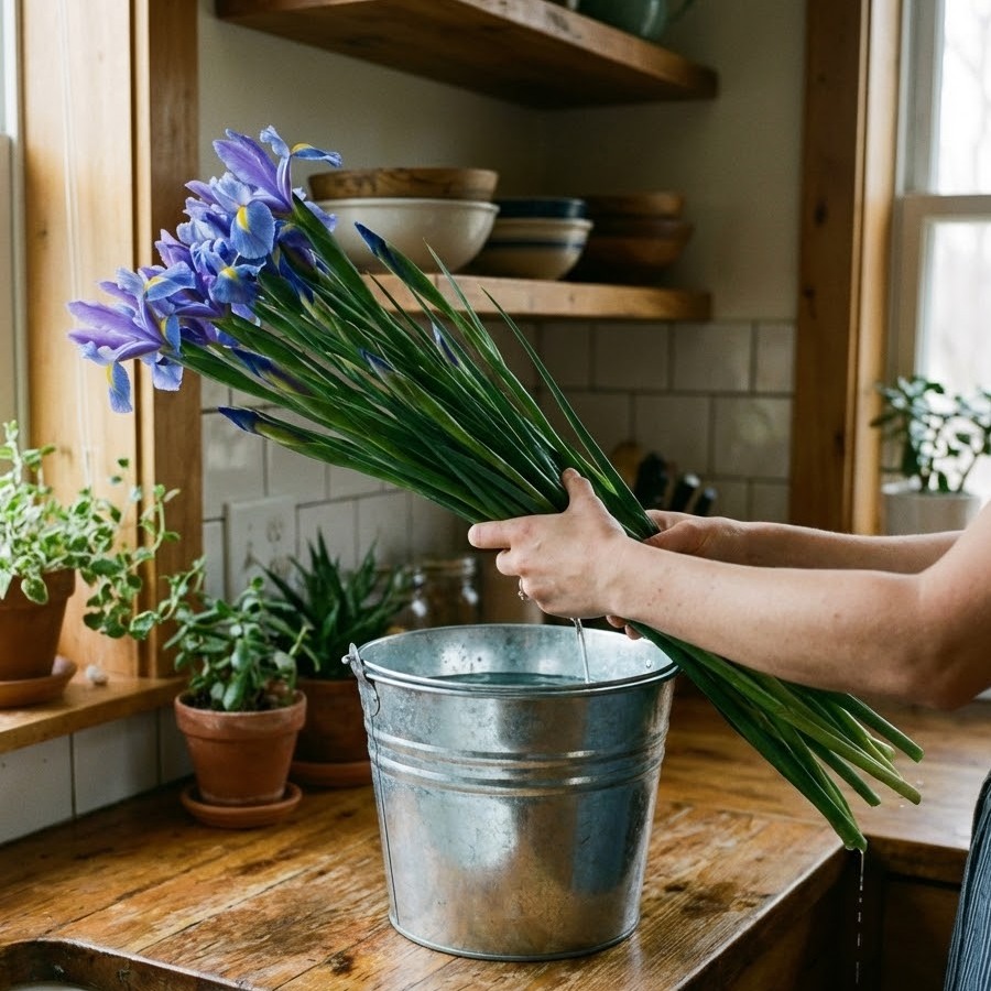 ①全体をざっと水にくぐらせる