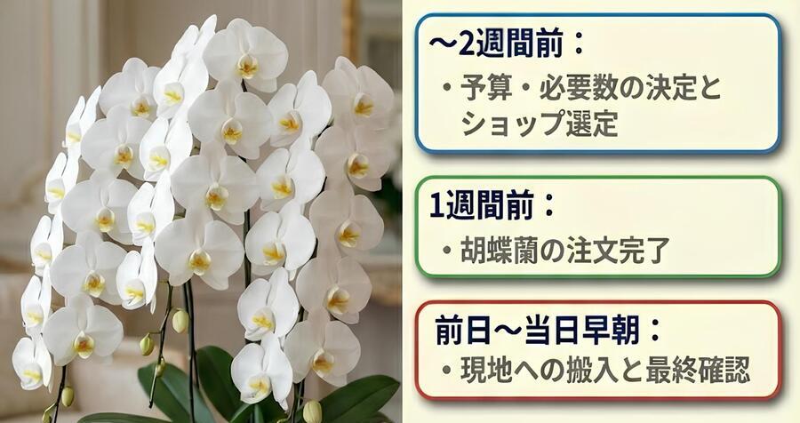 株主総会の花手配のタイムスケジュール