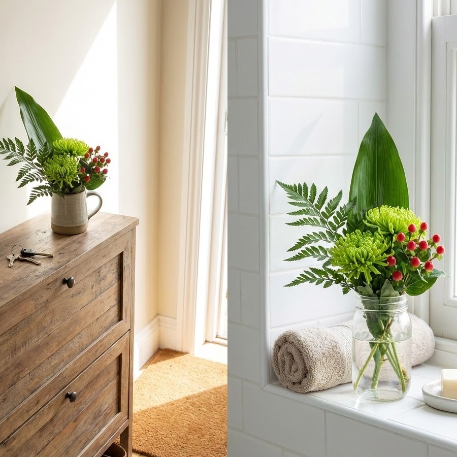 玄関や洗面所に