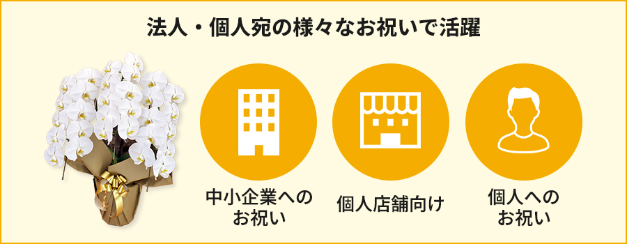 法人・個人あての様々なお祝いで活躍
