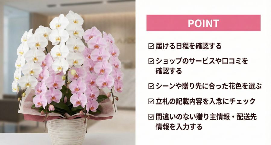 【総務・秘書担当者必見】5万円の胡蝶蘭を手配する際の「失敗しない」5つのポイント