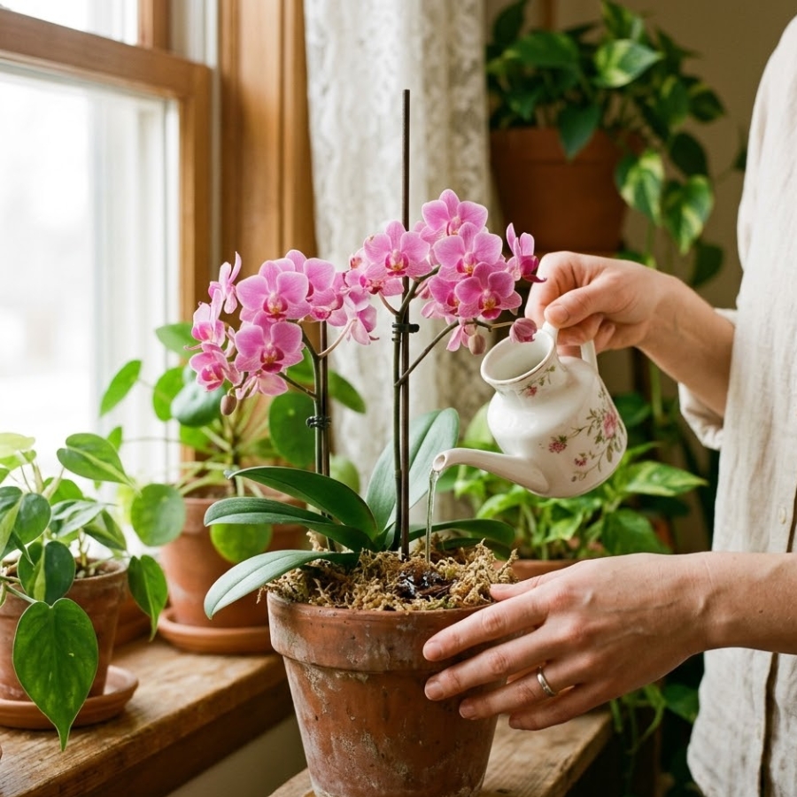 水やり｜植え込み材が乾いたタイミングでたっぷりと