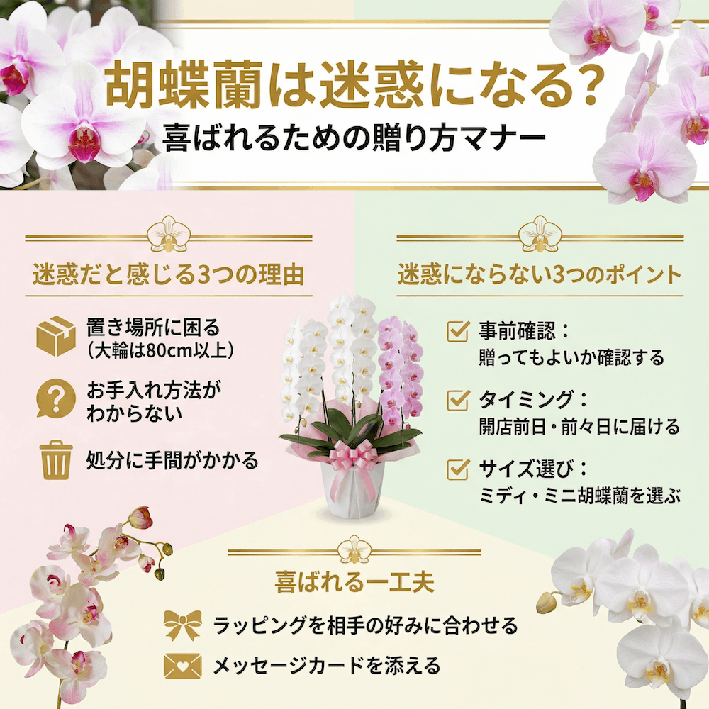 胡蝶蘭は迷惑になる？喜ばれるための贈り方マナー