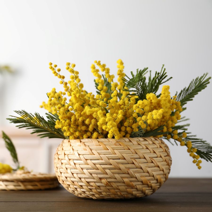 かごに入れたアレンジ