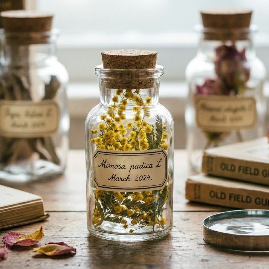 ガラス瓶に詰めたアレンジ