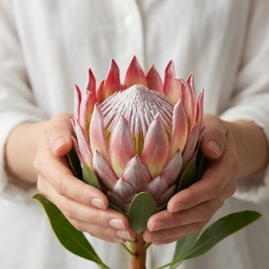 花（ガク）全体をやさしく揉む
