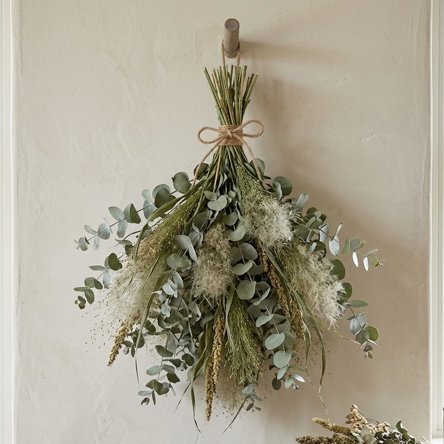 ユーカリと合わせてスワッグに