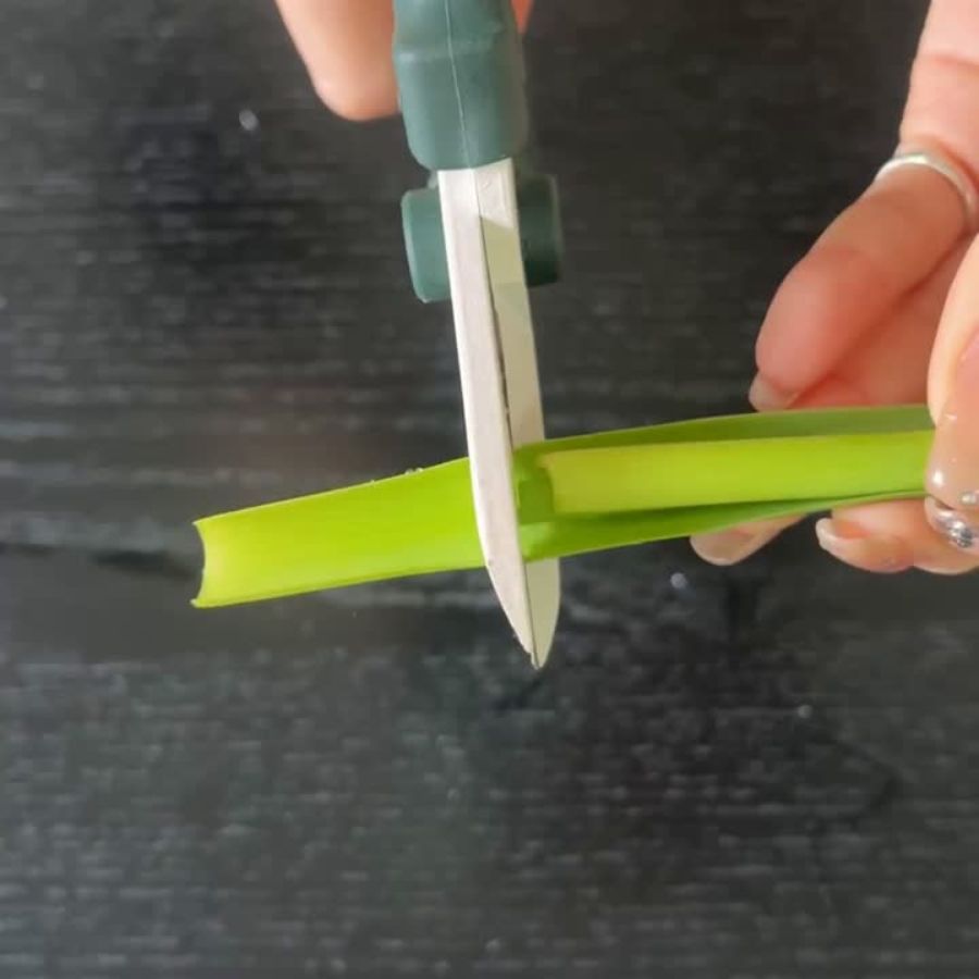 葉と花を切り離し、それぞれカットする