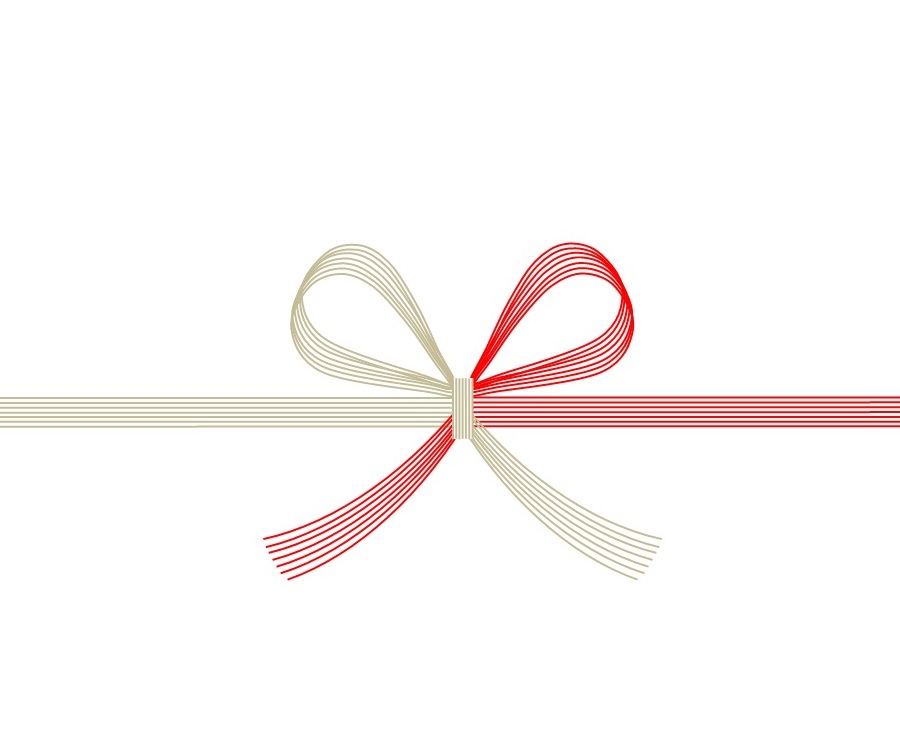 紅白蝶結びの水引き